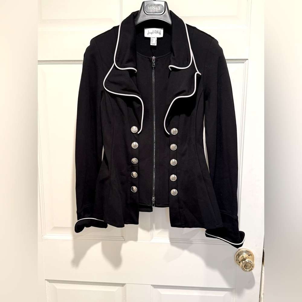 Joseph Ribkoff EUC Size 8 Amazing Classic Joseph Black Military Style Jacket - Picture 2 of 14